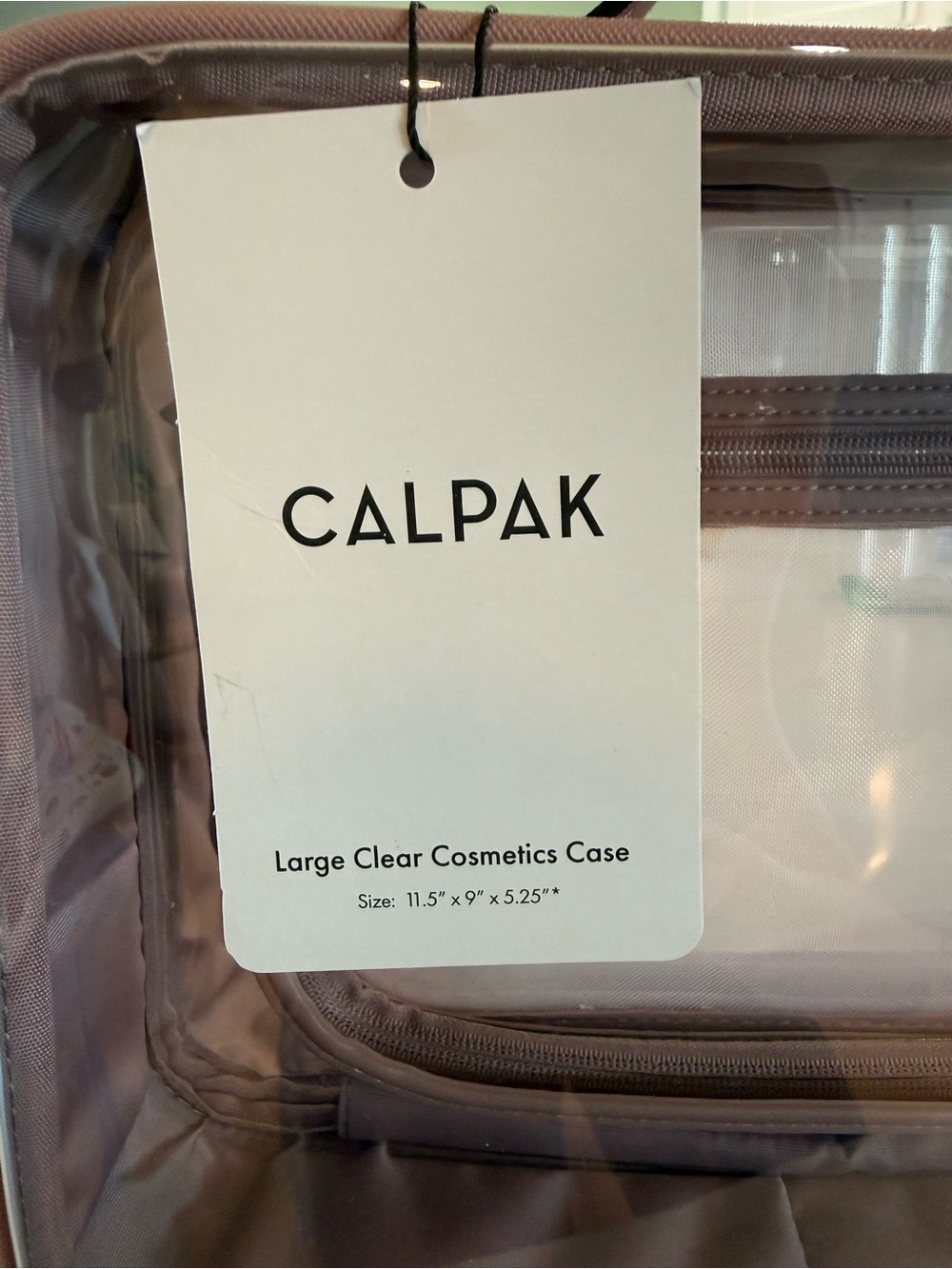 Calpak Clear Cosmetic Case with Blush Trim - Picture 2 of 4